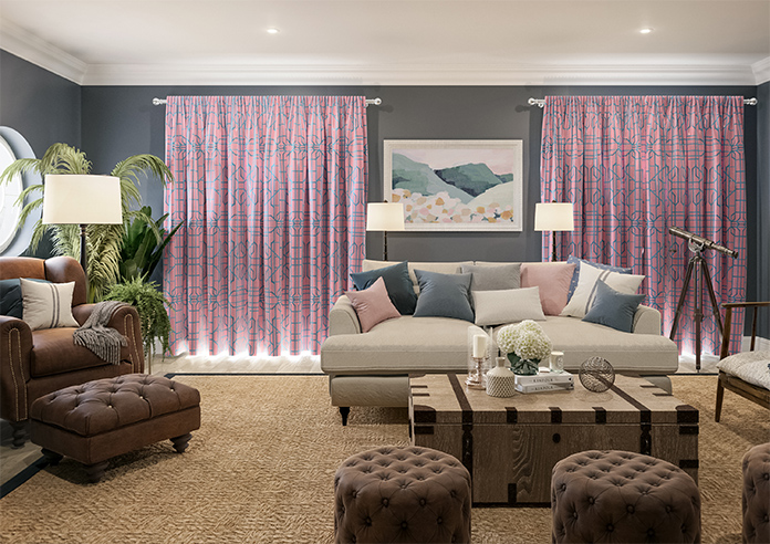 Bamboo Candy, Blue Pink - Made To Measure Curtains - Image 15